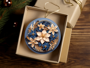 3" Ceramic Ornament Blue Series #403