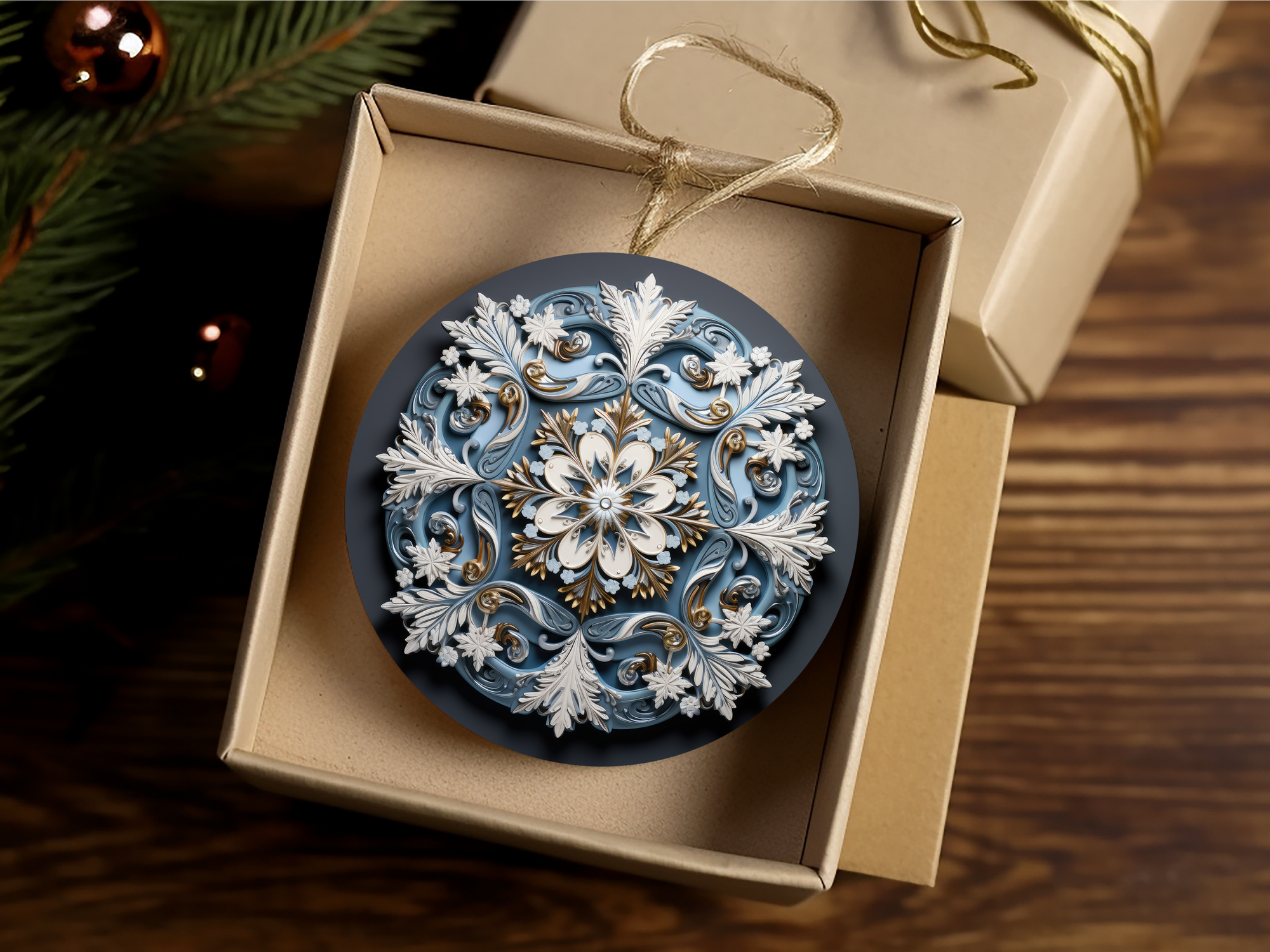 3" Ceramic Ornament Blue Series #405