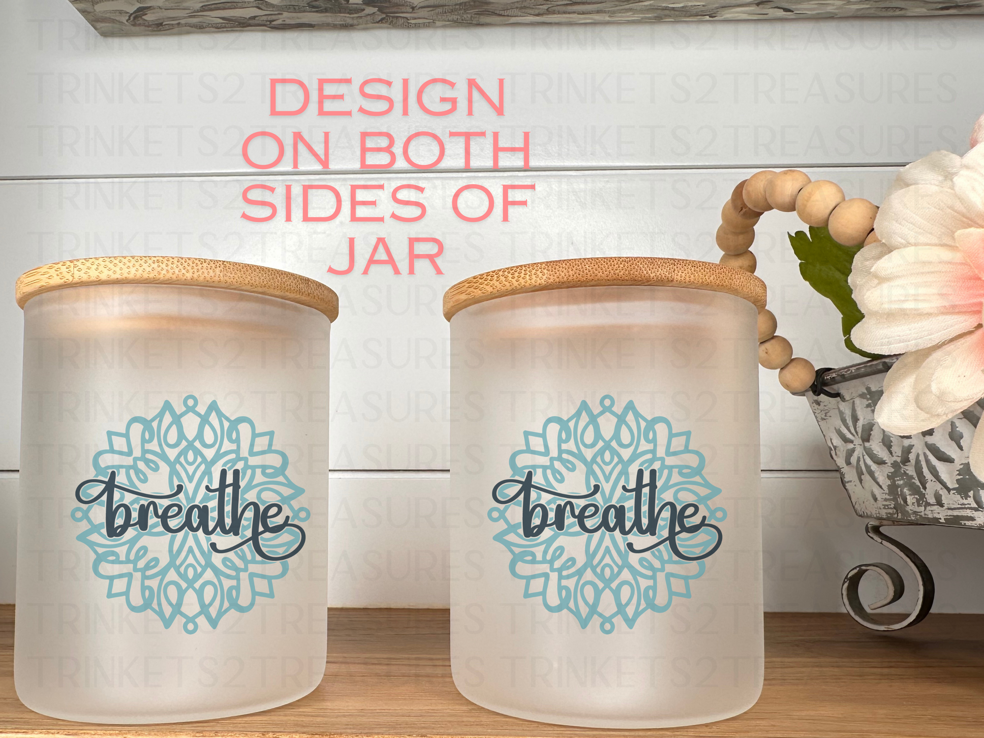 10 oz Frosted Candle Jars with Bamboo Lid/Multi-Purpose Jar/Breathe/#500