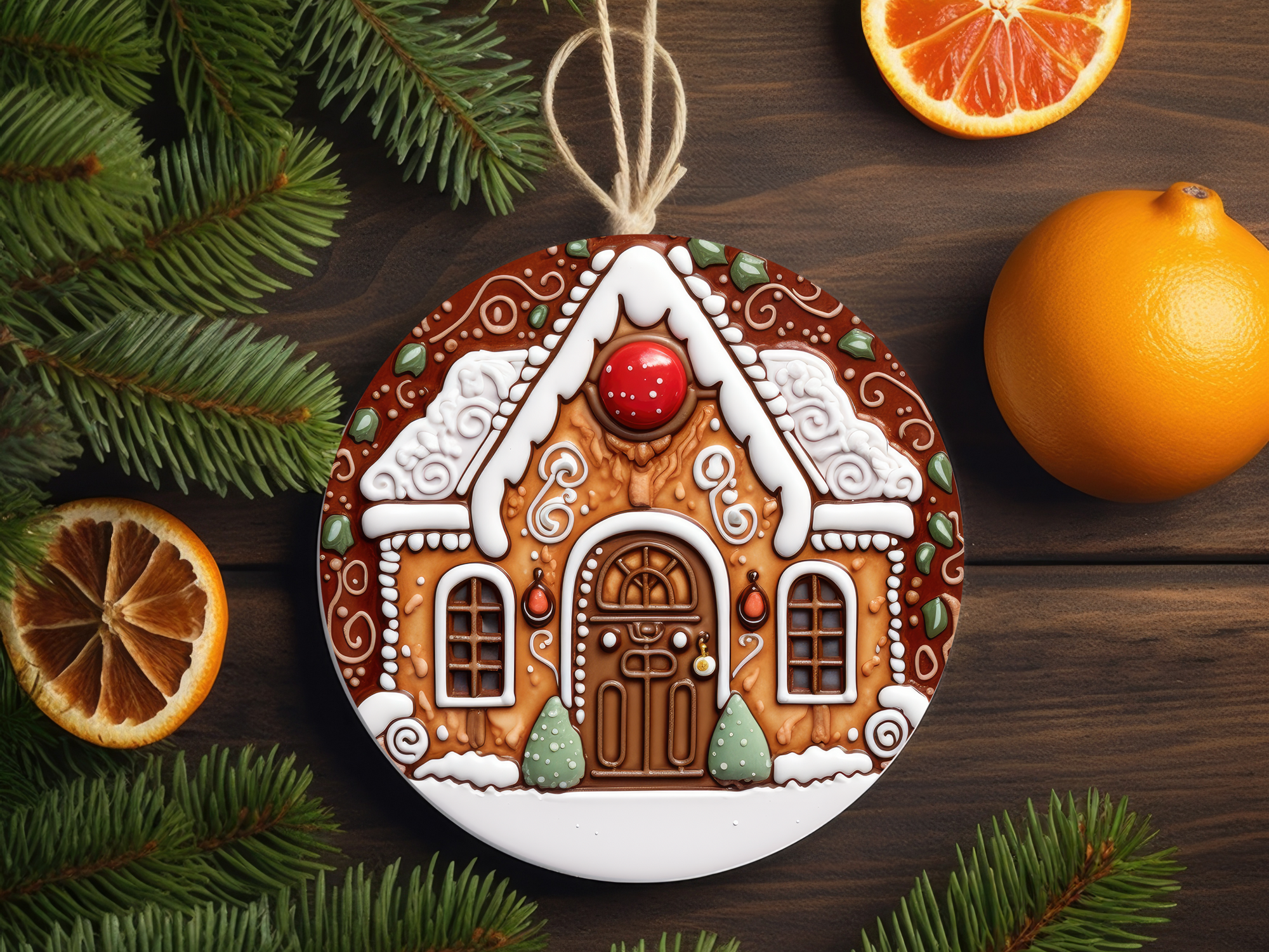 3" Ceramic Ornament Gingerbread Series #406