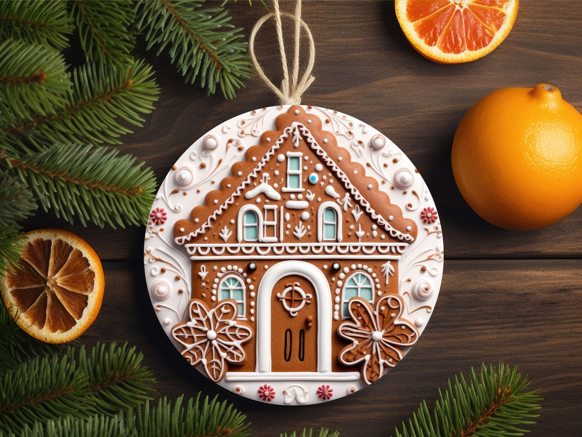 3" Ceramic Ornament Gingerbread Series #417