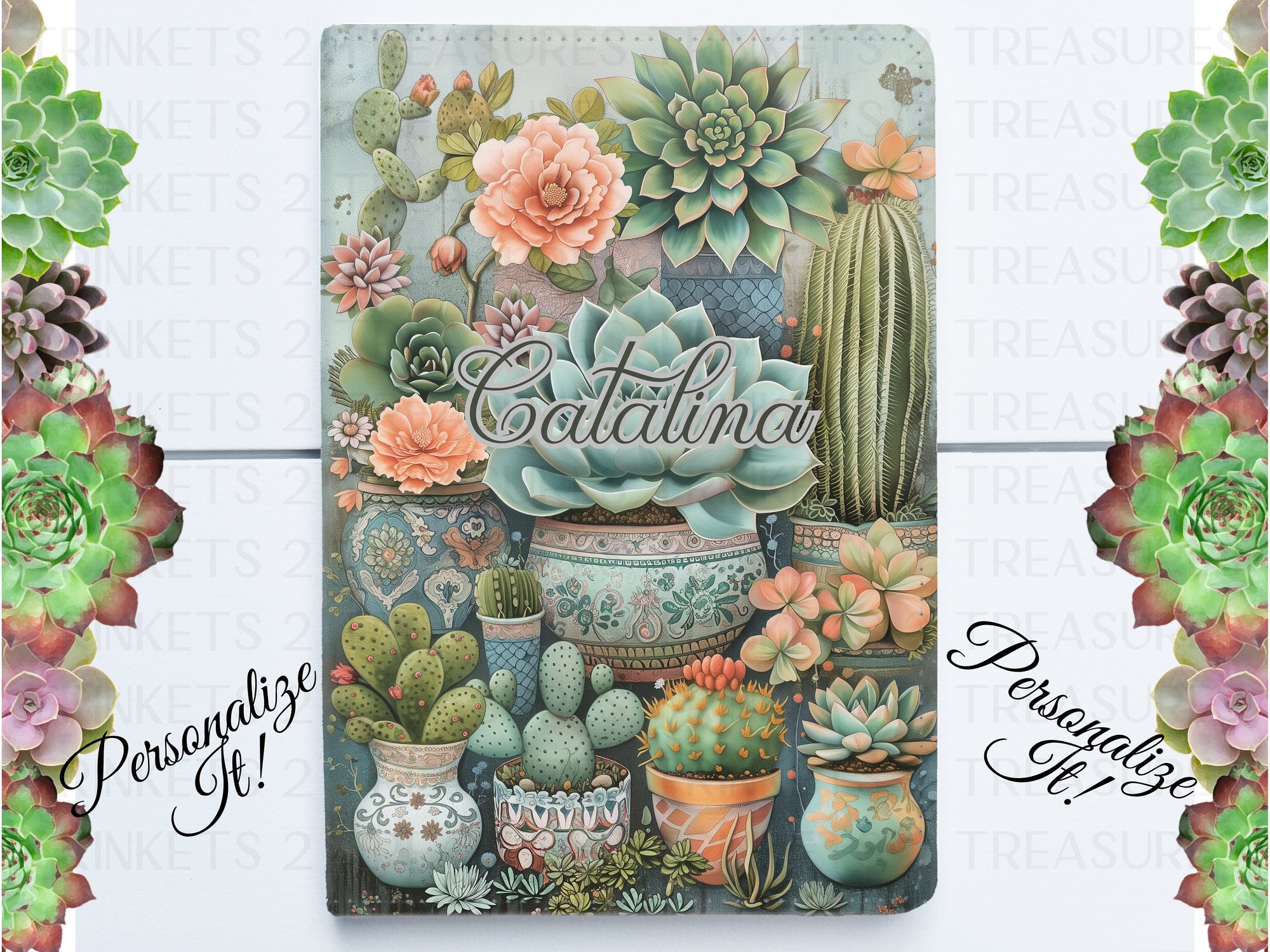 Personalized Journal/Succulents/Keepsake Journal #806