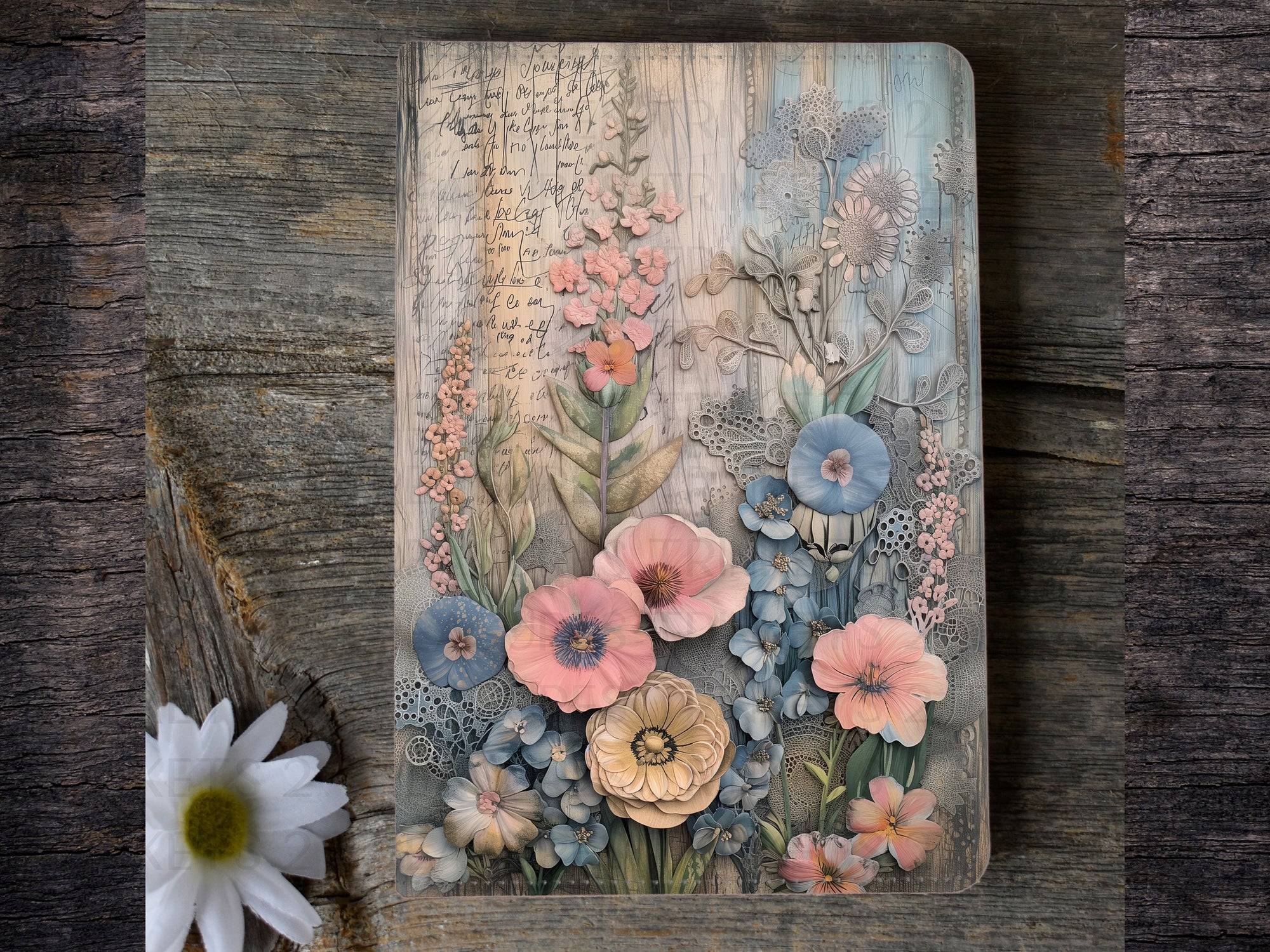 Personalized Journal/Writer's Notebook/Flowers/Keepsake Journal #816