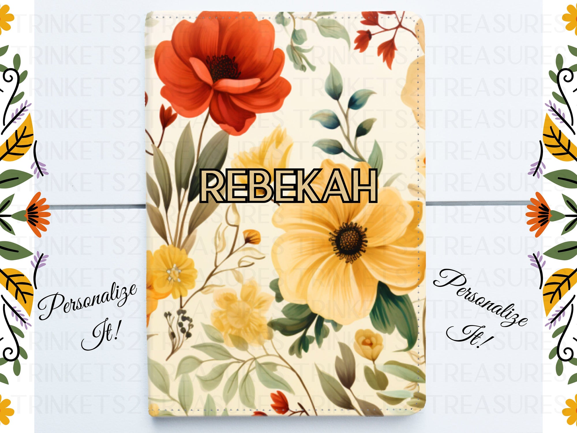 Personalized Journal/Floral Pattern/Keepsake Journal #802