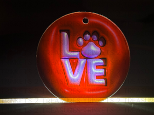 3" Acrylic or MDF Elegant Ornaments Puppy Love Series #401