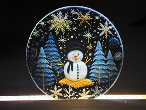 3" Acrylic or MDF Elegant Ornaments Snowman Delights Series #403