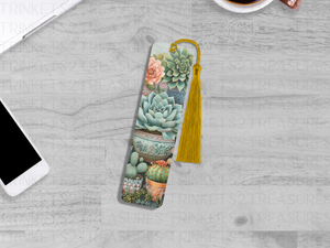 Bookmark and Tassel with Double Sided Sublimation Succulent Splendor #922