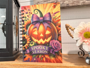 Personalized Spooky Season Wood Notebook #1015