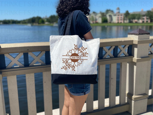 Personalized Canvas Tote Bag with Matching Canvas Make-up Sunflower Vine #729