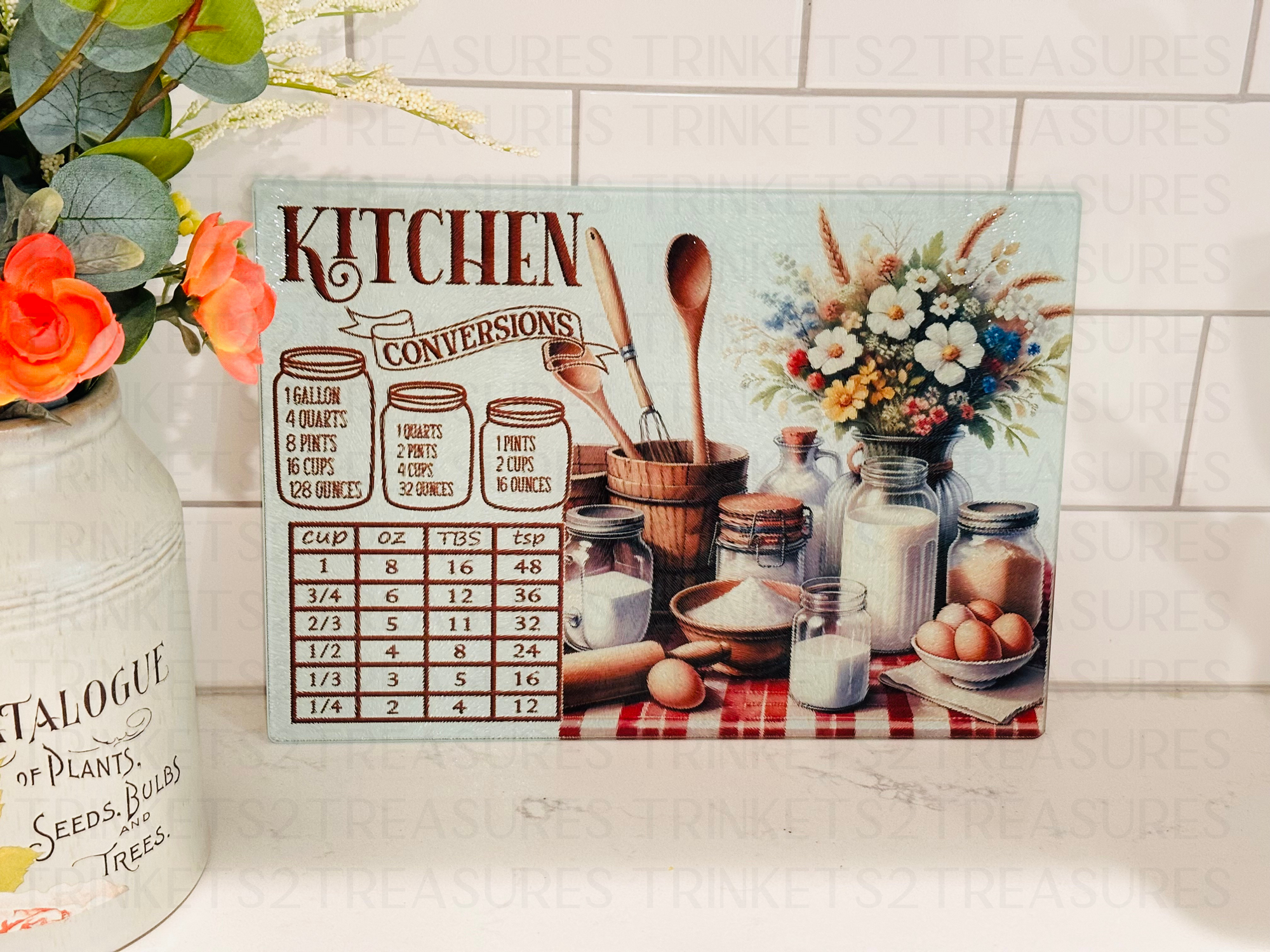 Personalized 8" x 11" Textured & Tempered Glass Cutting Board/Kitchen Conversions/Space Saving Kitchen Accessory/#605