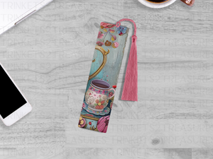 Bookmark and Tassel with Double Sided Sublimation Victorian Teacup #920