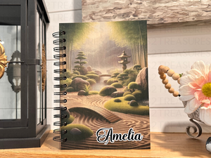 Personalized Zen Wood Notebook #1016