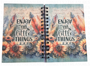 Personalized Enjoy The Small Things Wood Notebook #1017