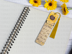 Bookmark and Tassel with Double Sided Sublimation Sunflower Script #919