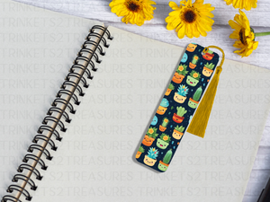 Bookmark and Tassel with Double Sided Sublimation Succulent Smiles #928