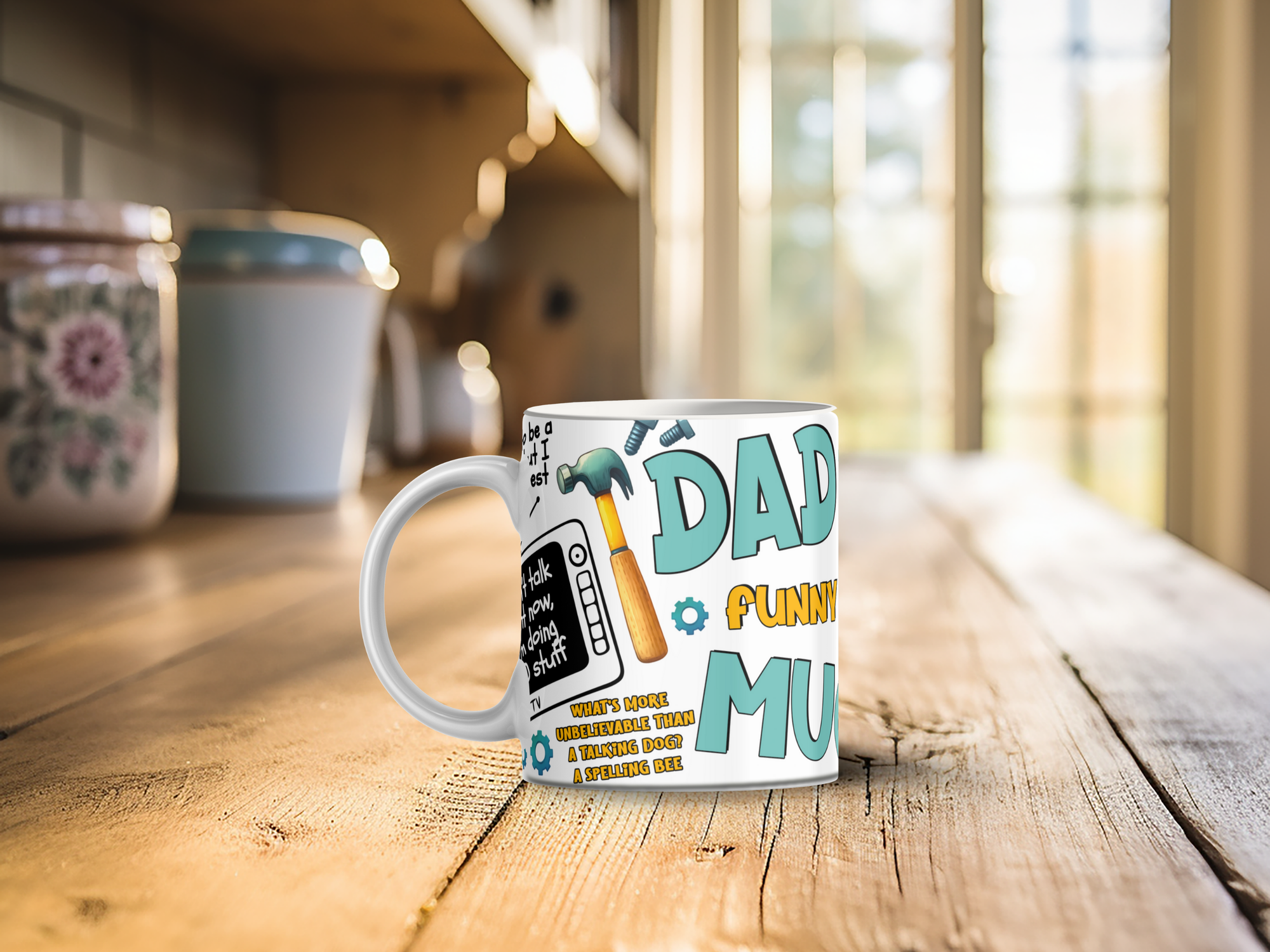 Personalized Ceramic Mug and Matching Coaster Set/11 oz or 15 oz Coffee Mug/Dad Funny Mug #125