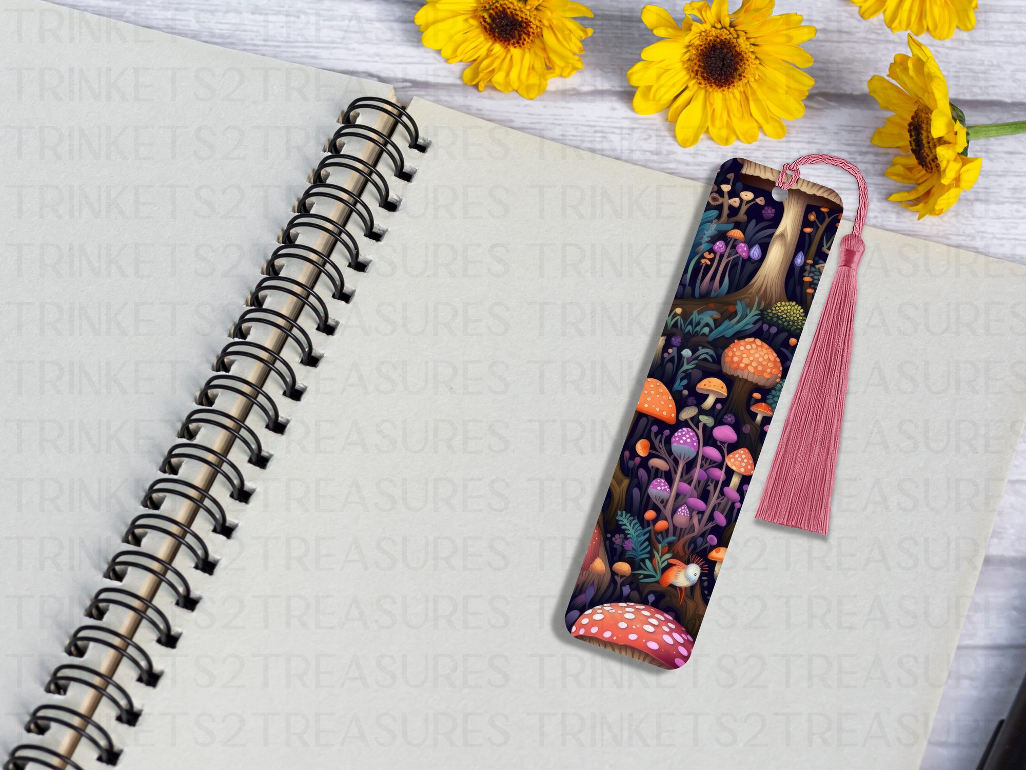 Bookmark and Tassel with Double Sided Sublimation Mushroom Magic #929