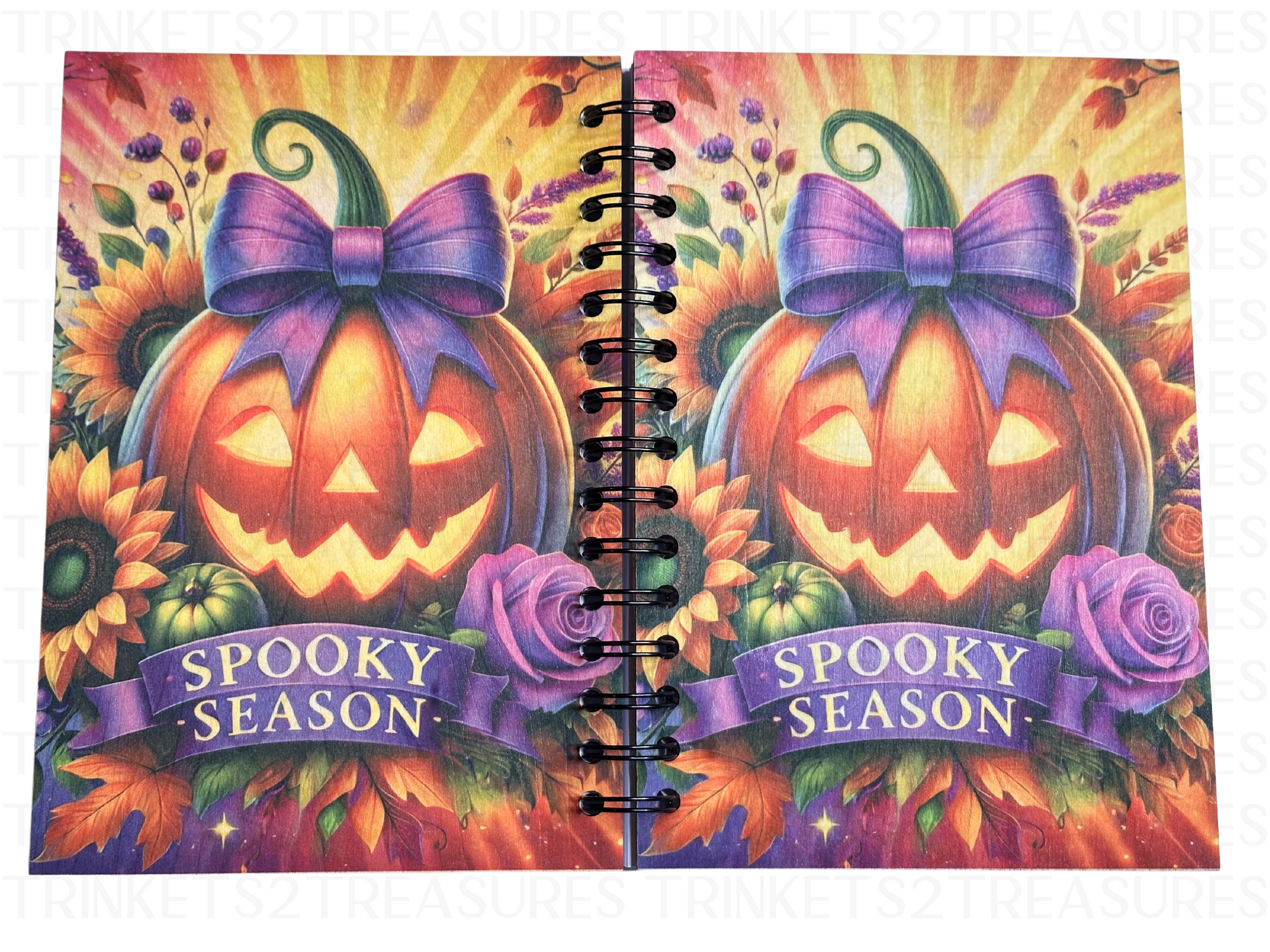 Personalized Spooky Season Wood Notebook #1015