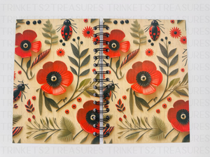 Personalized Ladybug Wood Cover Notebook #1000