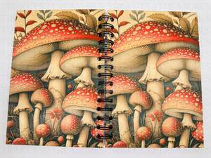 Personalized Wild Mushrooms Wood Cover Notebook #1005