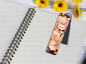 Bookmark and Tassel with Double Sided Sublimation Kitty Reader #916