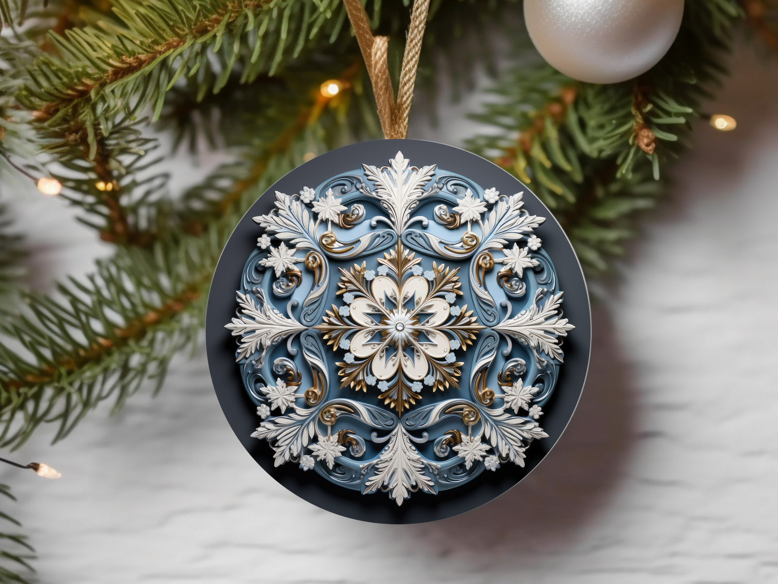 3" Ceramic Ornament Blue Series #405