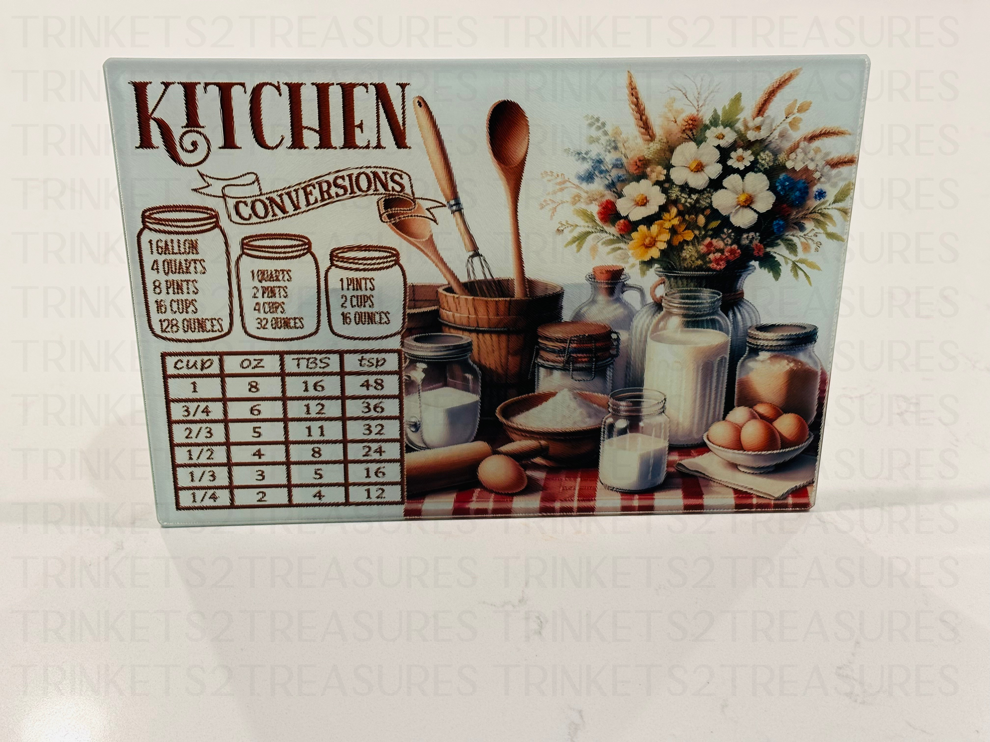 Personalized 8" x 11" Textured & Tempered Glass Cutting Board/Kitchen Conversions/Space Saving Kitchen Accessory/#605