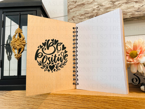 Personalized Fall Thoughts Wood Notebook #1020