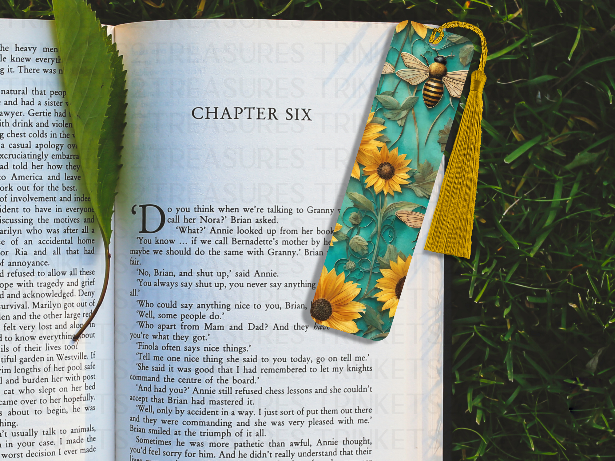 Bookmark and Tassel with Double Sided Sublimation Sunflower bee #923