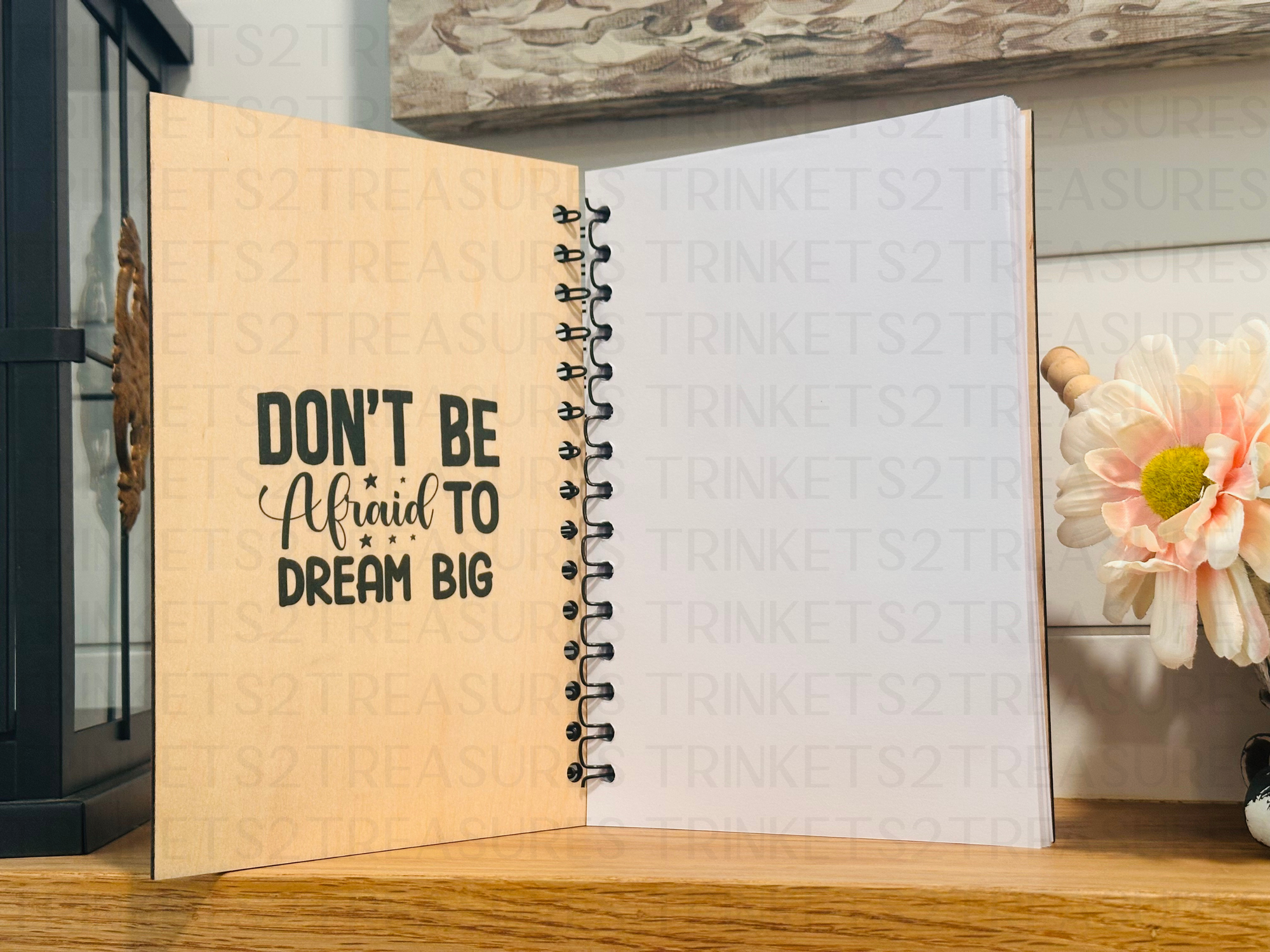 Personalized Ladybug Wood Cover Notebook #1000