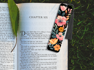 Bookmark and Tassel with Double Sided Sublimation Midnight Flowers #926