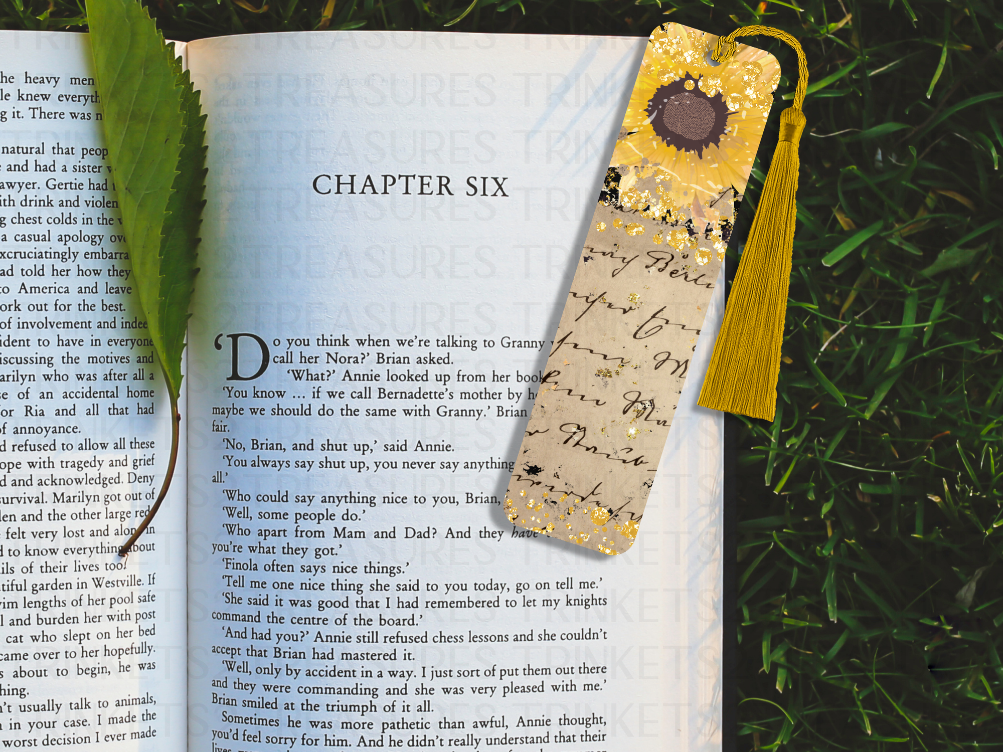 Bookmark and Tassel with Double Sided Sublimation Sunflower Script #919