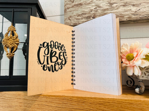 Personalized Spooky Season Wood Notebook #1015