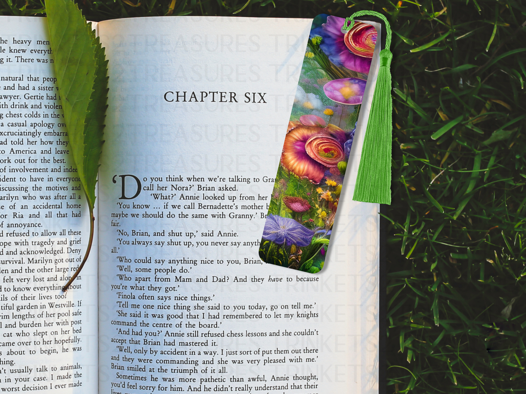 Bookmark and Tassel with Double Sided Sublimation Mystic Flowers #912