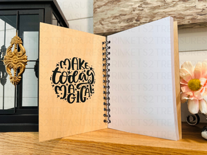 Personalized Live Life In Full Bloom Wood Notebook #1019