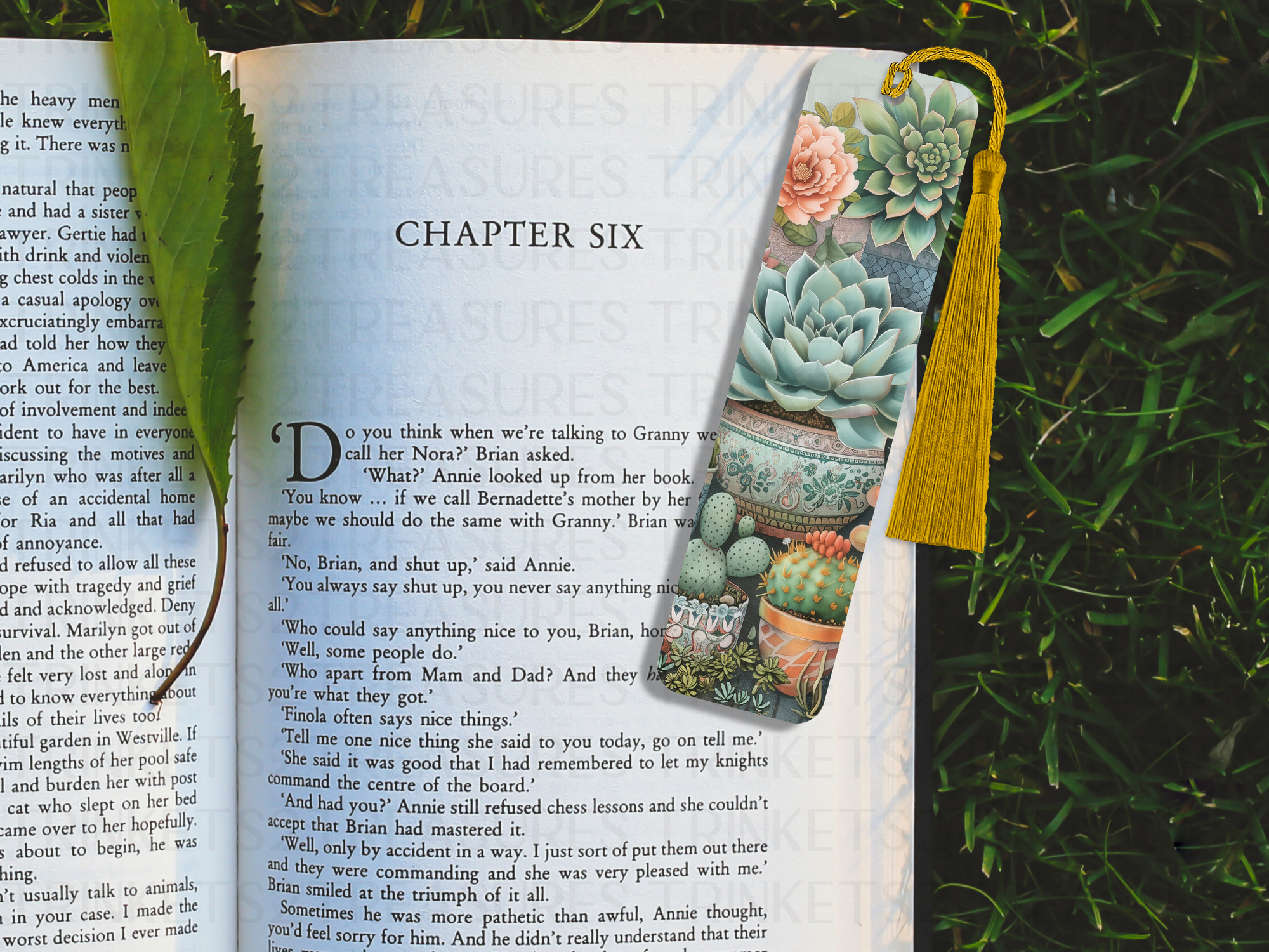 Bookmark and Tassel with Double Sided Sublimation Succulent Splendor #922