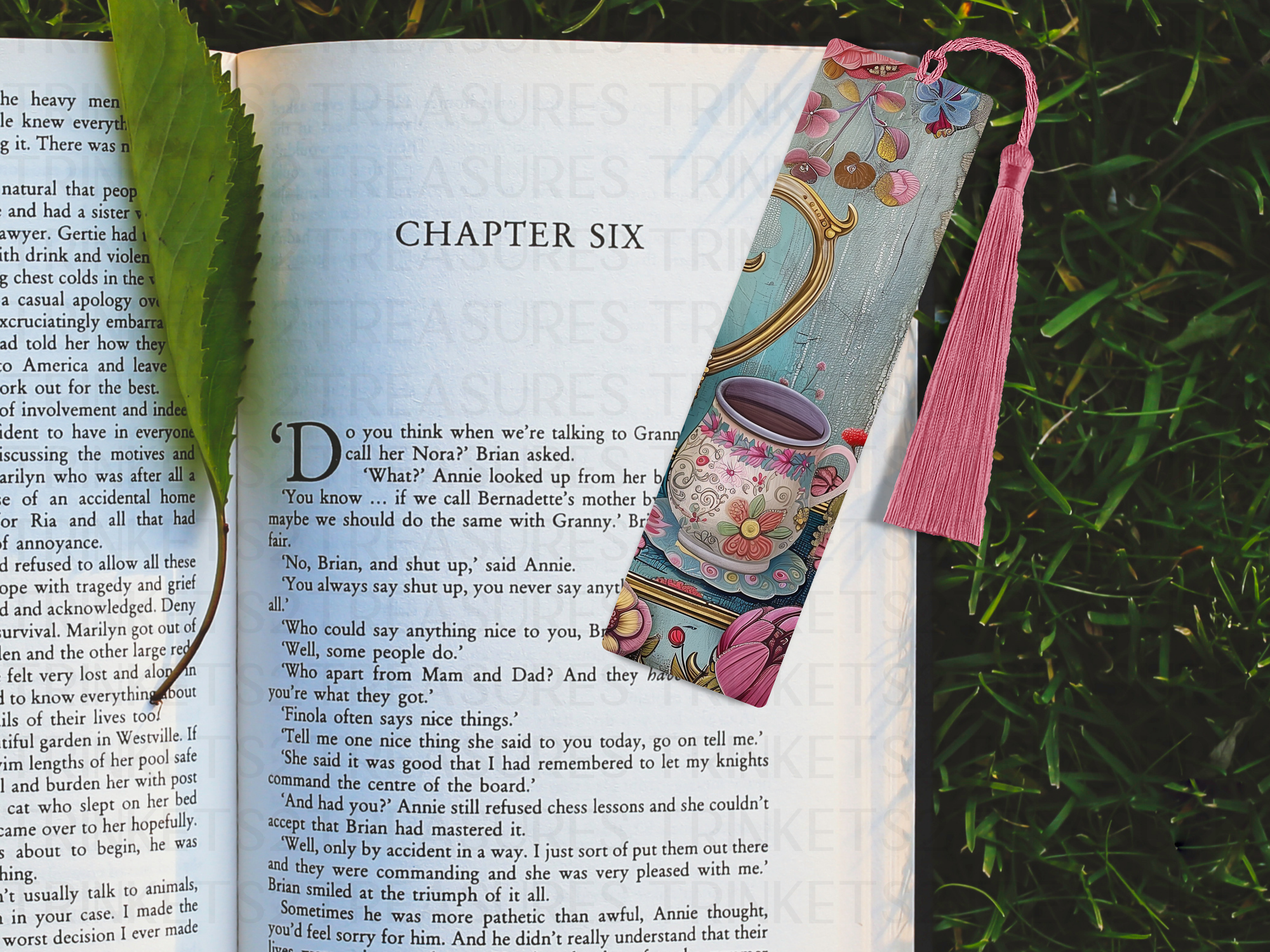 Bookmark and Tassel with Double Sided Sublimation Victorian Teacup #920