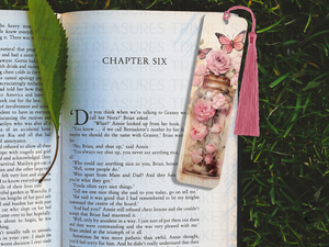 Bookmark and Tassel with Double Sided Sublimation Flowered Jar #932