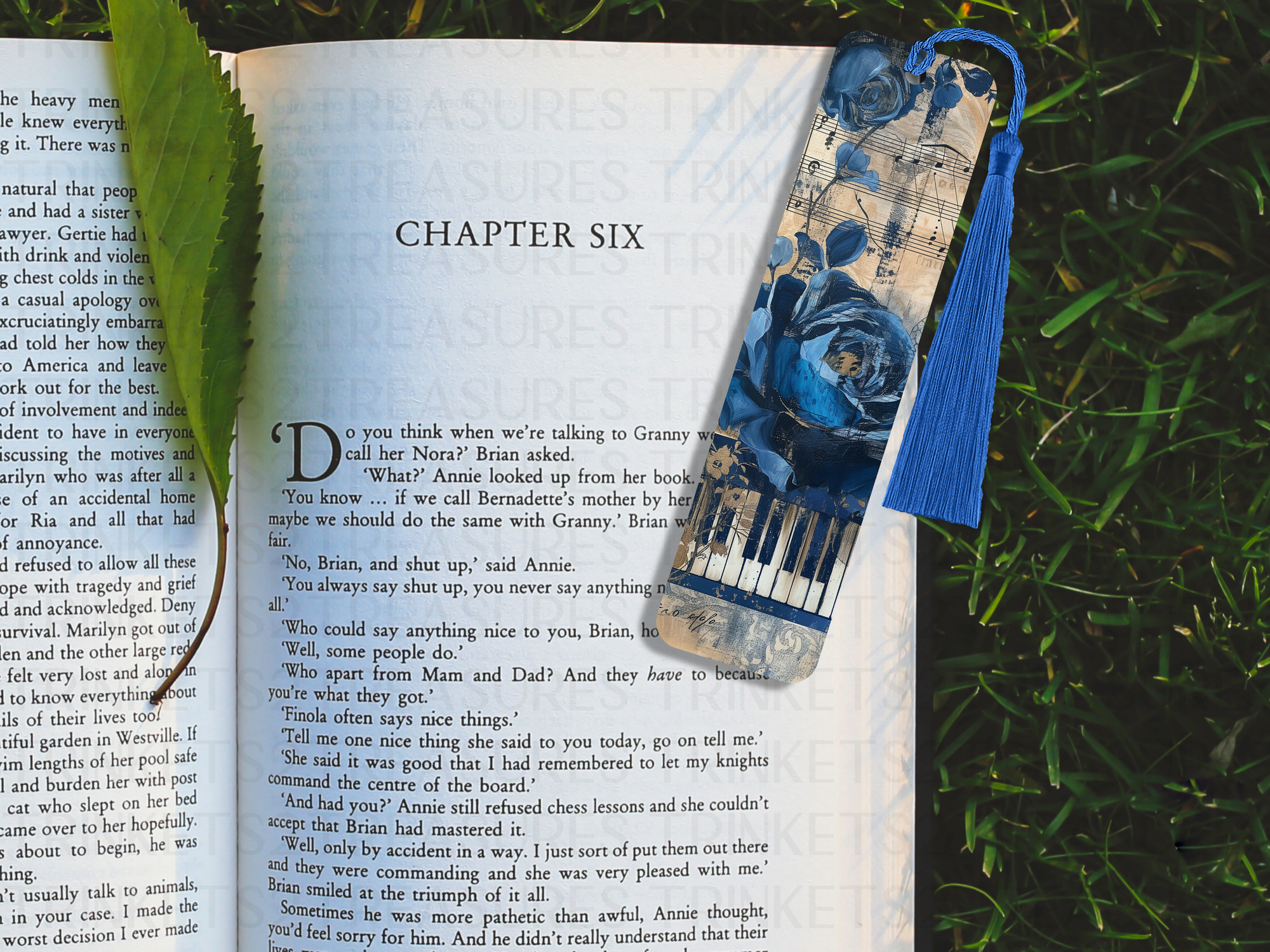 Bookmark and Tassel with Double Sided Sublimation Piano Blues #918