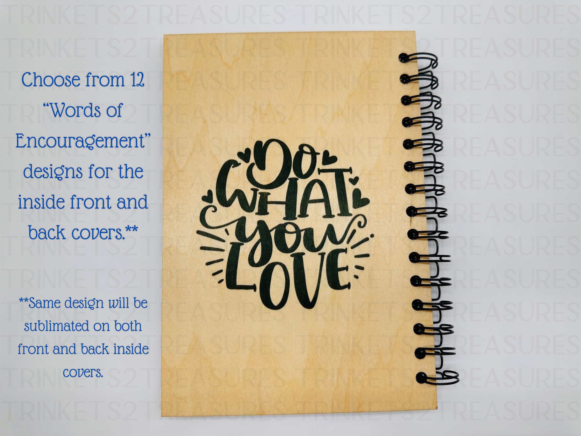 Personalized Grown in Grace Wood Cover Notebook #1004