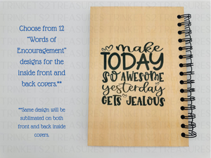 Personalized You are Enough Wood Notebook #1014