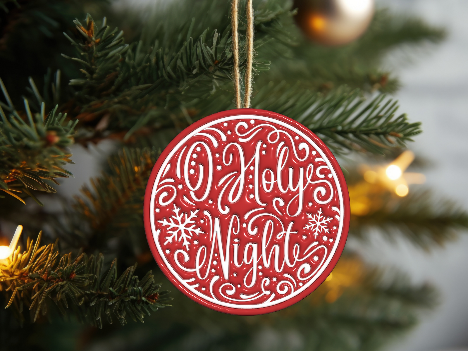 3" Ceramic Ornament Oh Holy Night #408