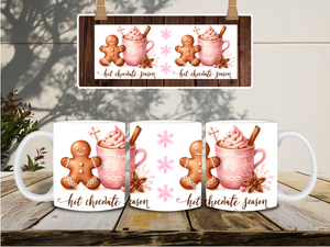 Personalized Ceramic Mug and Matching Coaster Set/11 oz or 15 oz Coffee Mug/Hot Chocolate Season #148