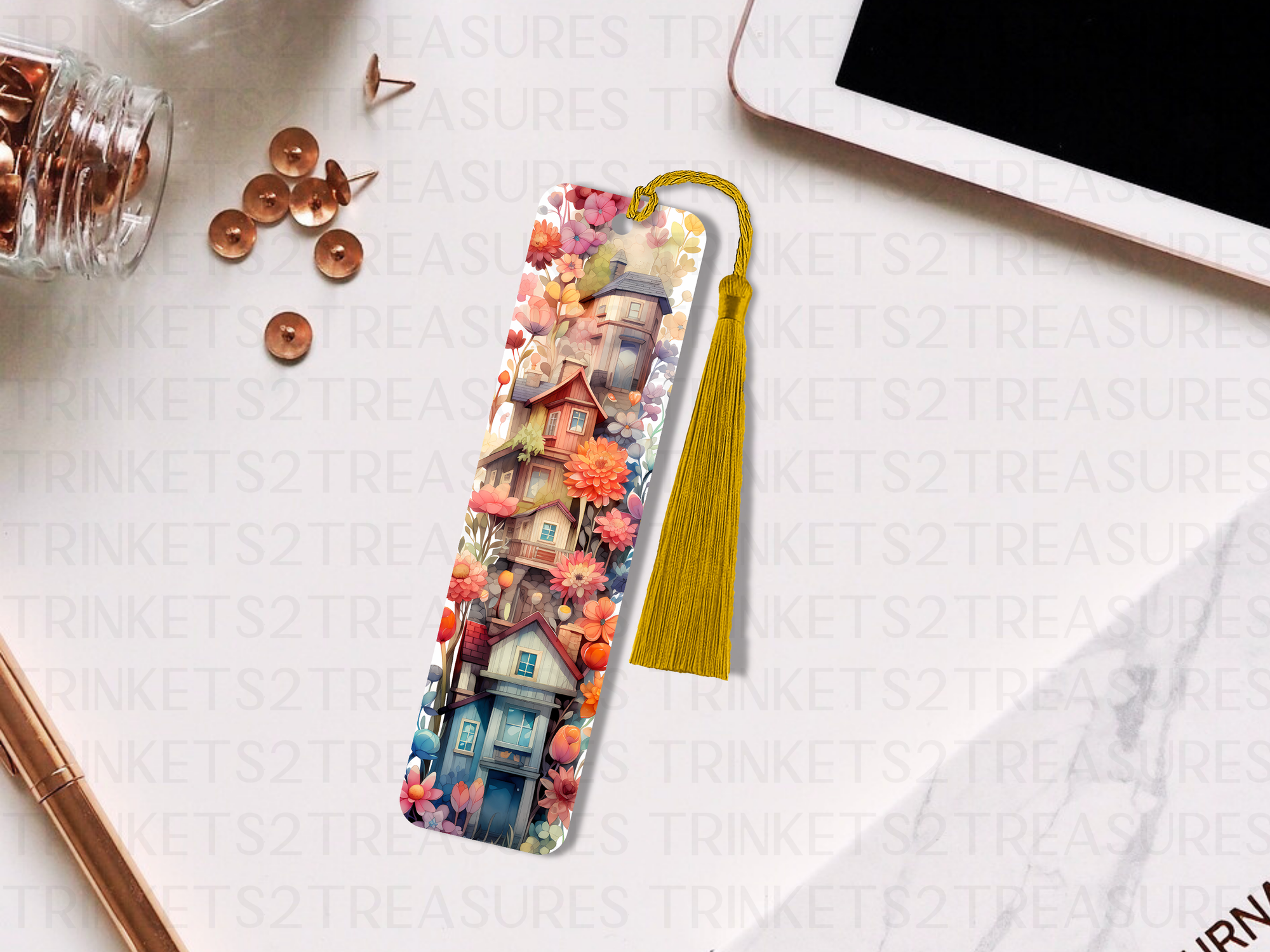 Bookmark and Tassel with Double Sided Sublimation House Tower #913
