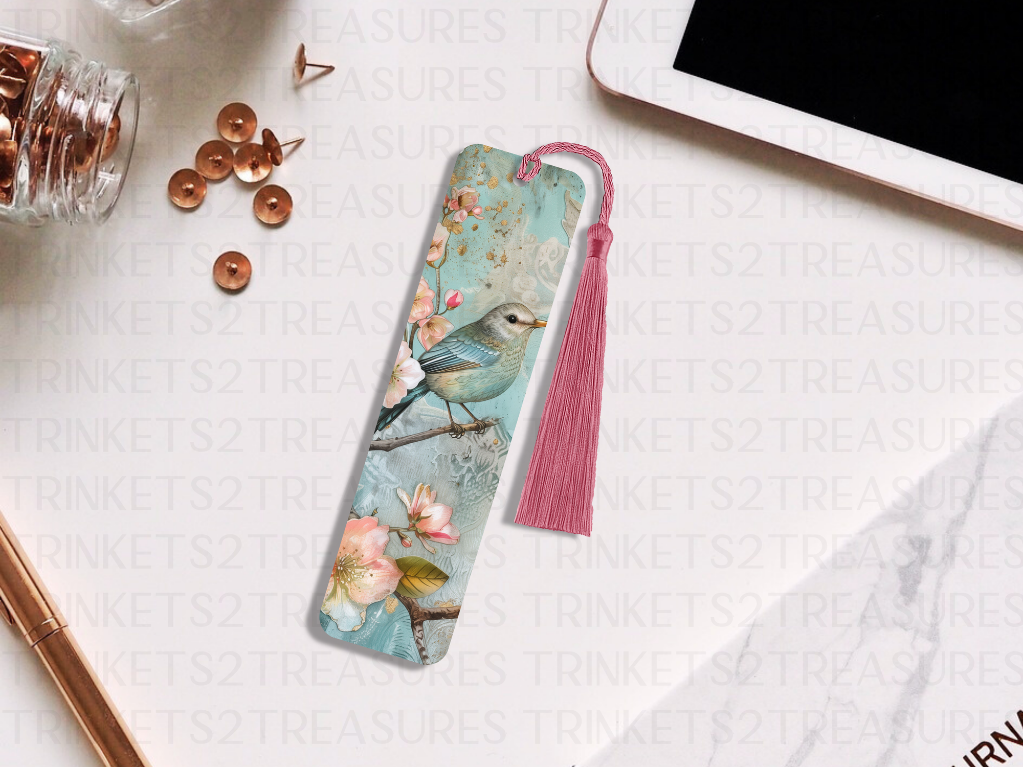 Bookmark and Tassel with Double Sided Sublimation Songbird #925