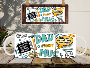 Personalized Ceramic Mug and Matching Coaster Set/11 oz or 15 oz Coffee Mug/Dad Funny Mug #125