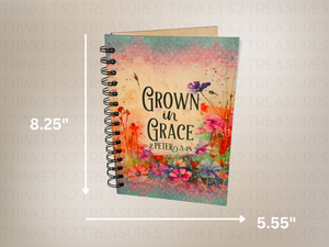 Personalized Grown in Grace Wood Cover Notebook #1004