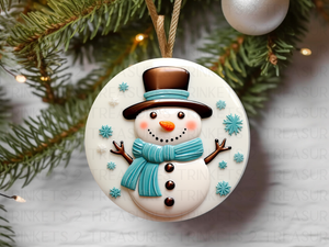 3" Acrylic or MDF Elegant Ornaments Snowman Delights Series #403