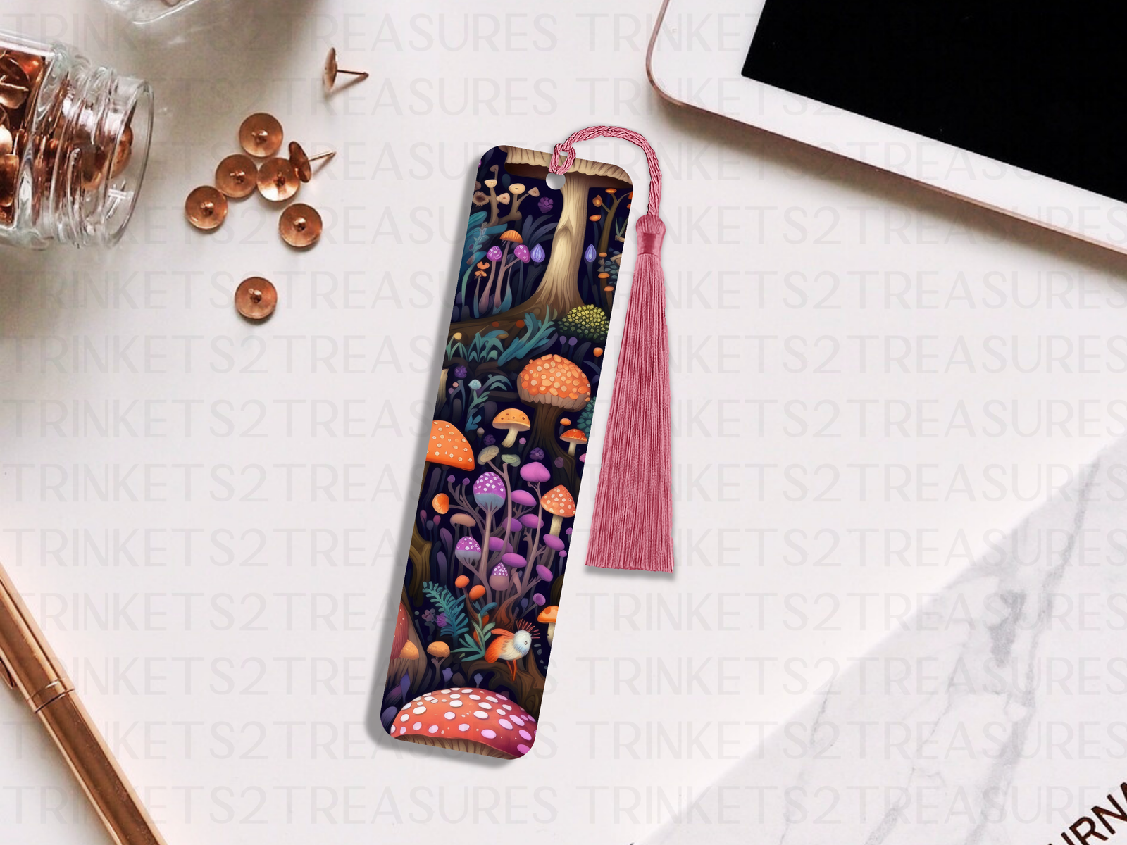 Bookmark and Tassel with Double Sided Sublimation Mushroom Magic #929