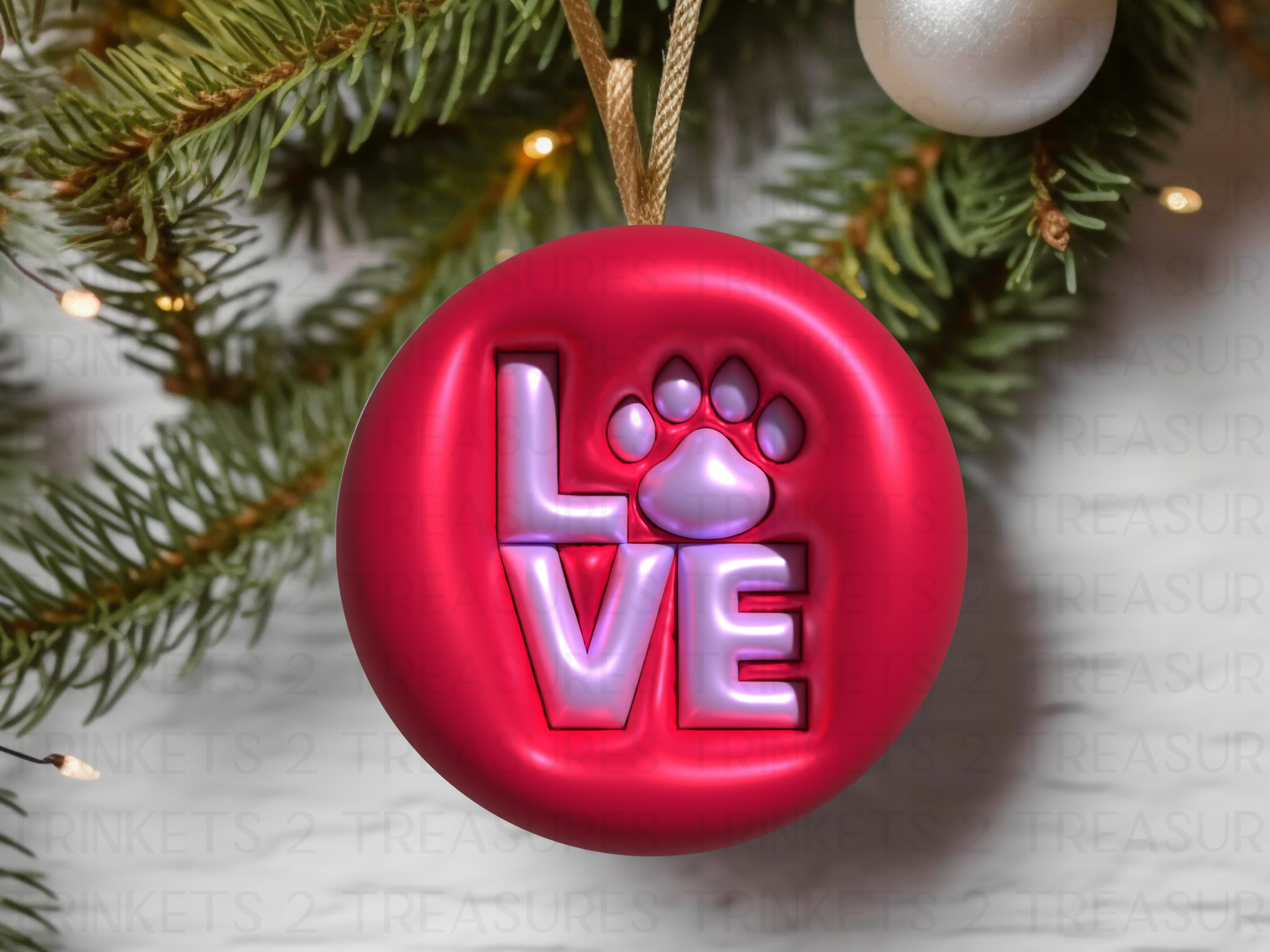 3" Acrylic or MDF Elegant Ornaments Puppy Love Series #401